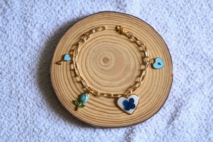 Floral charm bracelet-3