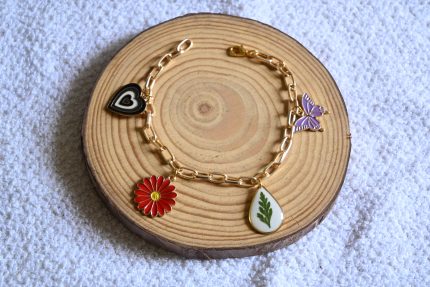 Floral charm bracelet-4